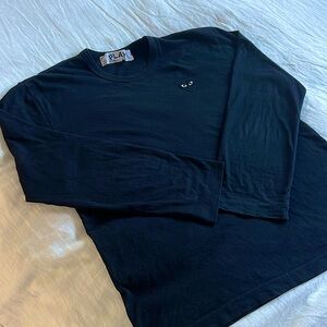 Commes Des Garçons black long sleeve heart tee